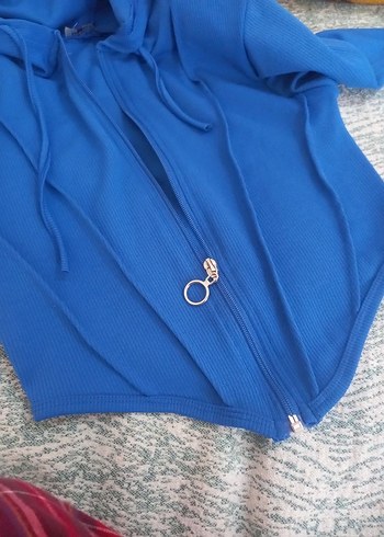 s Beden Kadın Mavi Denim Crop Top