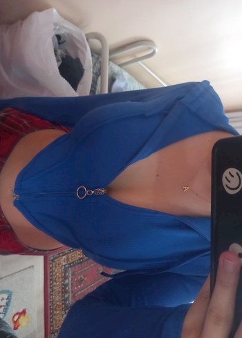 Diğer Kadın Mavi Denim Crop Top