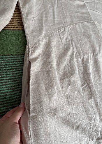 Beyaz Keten Kadın Hamile Bluzu - Görsel 4