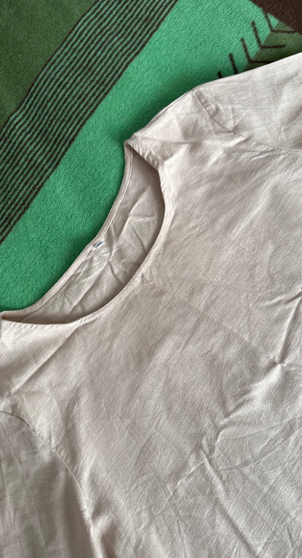 Beyaz Keten Kadın Hamile Bluzu - Görsel 3