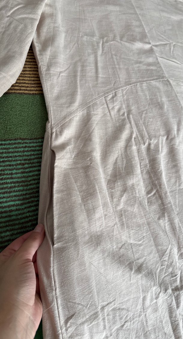 Beyaz Keten Kadın Hamile Bluzu - Görsel 4