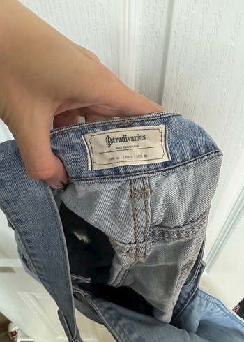 Kadın Mavi Denim Mini Tulum - Görsel 4