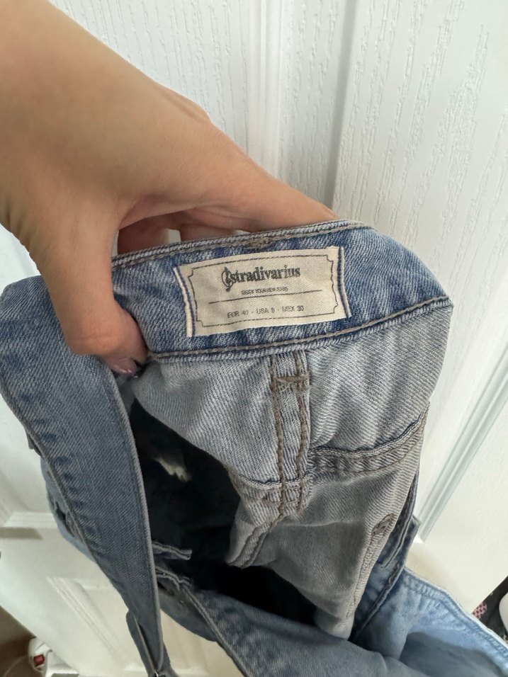 Kadın Mavi Denim Mini Tulum - Görsel 4