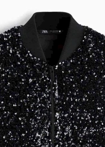 Siyah Payetli Uzun Kollu erkekCeket - Görsel 8