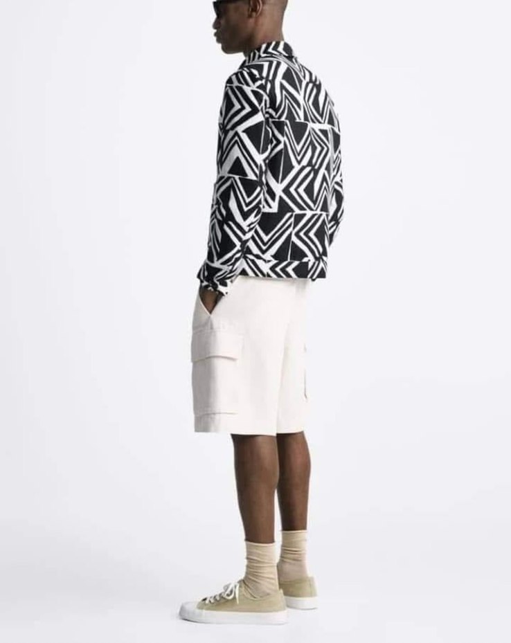 Erkek Siyah Zebra Desenli Kısa Ceket - Görsel 4