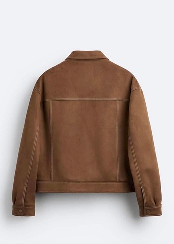 Erkek Kahverengi Süet Bol Kesim Ceket - Görsel 6