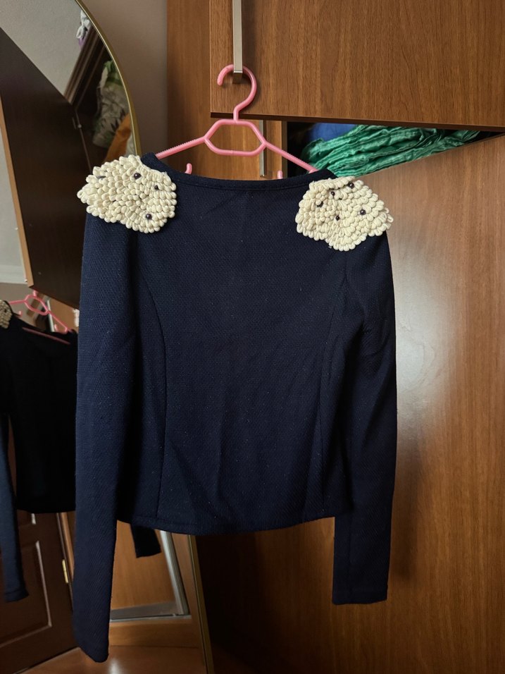 Kız Çocuk Lacivert Triko Bolero - Görsel 2