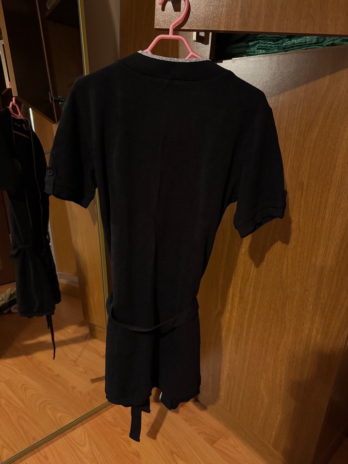 Siyah Kısa Kollu Midi Kadın Hırka - Görsel 3