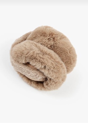 Bej Peluş Kulaklık - Görsel 2