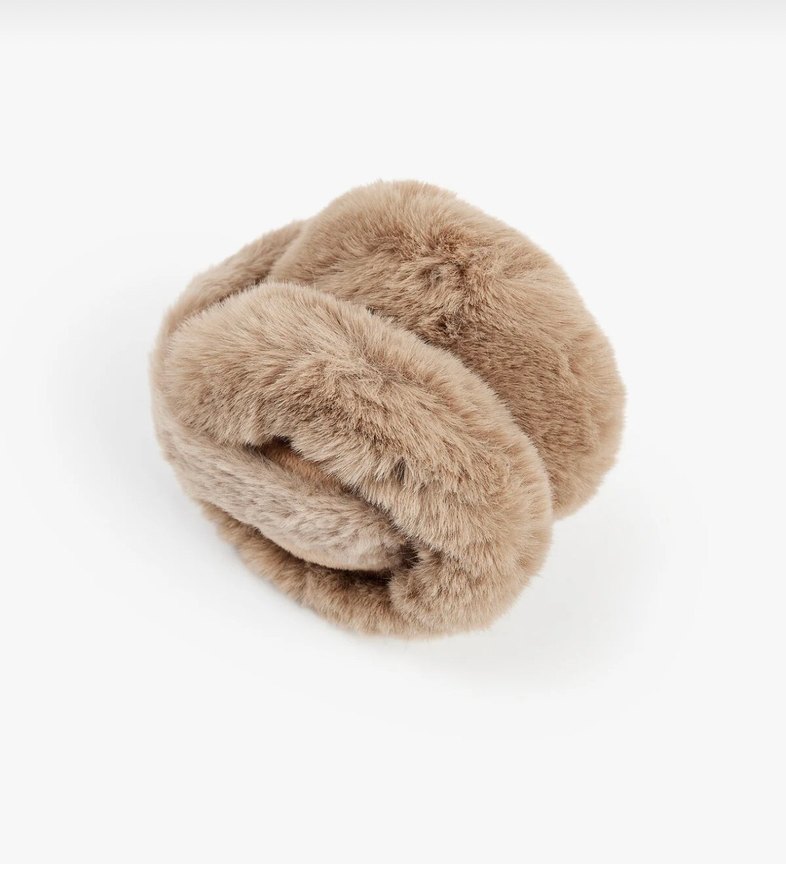 Bej Peluş Kulaklık - Görsel 2