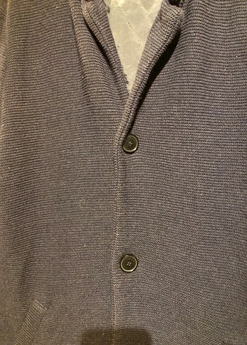 Düğmeli lacivert Erkek Midi Boy Palto - Görsel 3