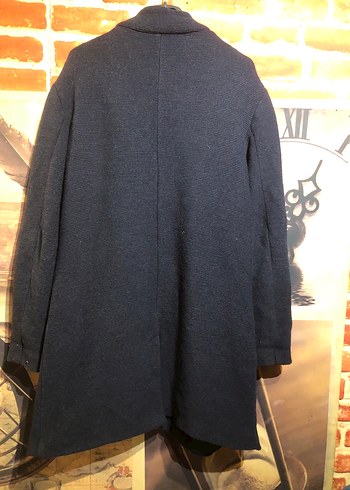 Düğmeli lacivert Erkek Midi Boy Palto - Görsel 6