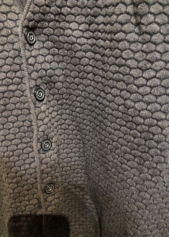 Düğmeli Siyah Kolsuz pamuklu Yelek - Görsel 2