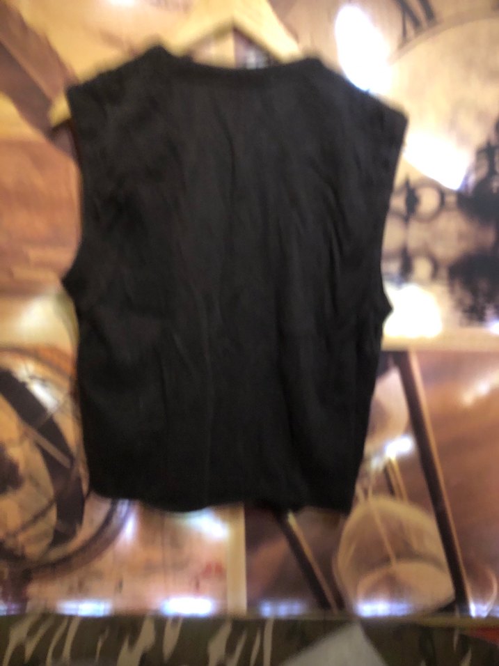 Düğmeli Siyah Kolsuz pamuklu Yelek - Görsel 5