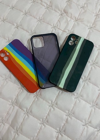 İPhone 12 , şeffaf ,Çok Renkli Bohem Telefon Kılıfı 3ü birlikte