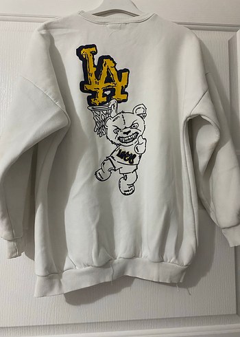 l Beden Beyaz Baskılı Mini Sweatshirt DEFOSUZ