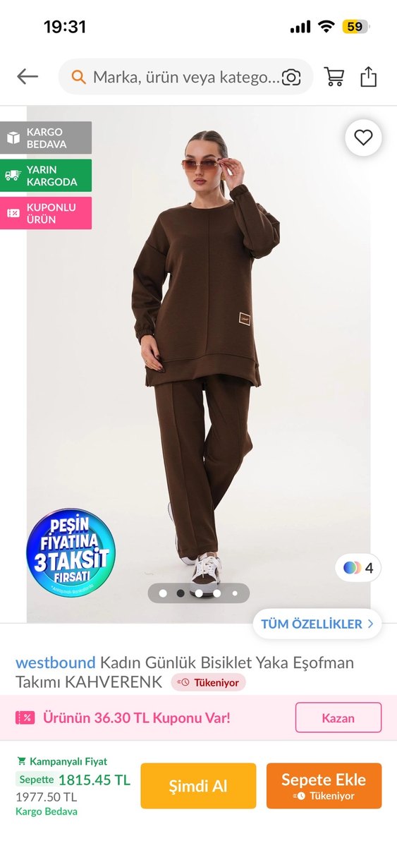 Kadın Bisiklet Yaka Eşofman Takımı - Görsel 3