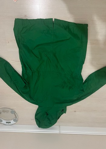 Kadın Yeşil Kapüşonlu Rahat Kesim rüzgarlık - Görsel 7