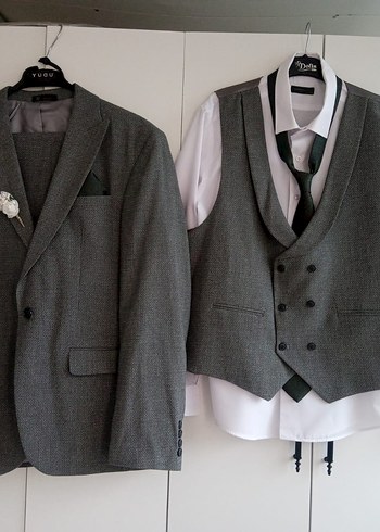 2xl Beden gri Renk Düğmeli Gri Erkek Ceket - Modern Klasik