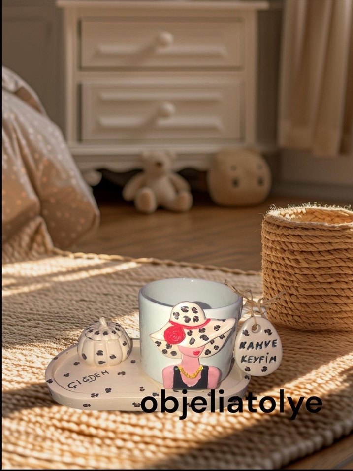 Camel Renkli El Yapımı Seramik Fincan Seti - Görsel 5