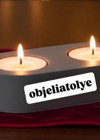 Tealight Bordo Mumluk ve İki Mum Seti - Görsel 3