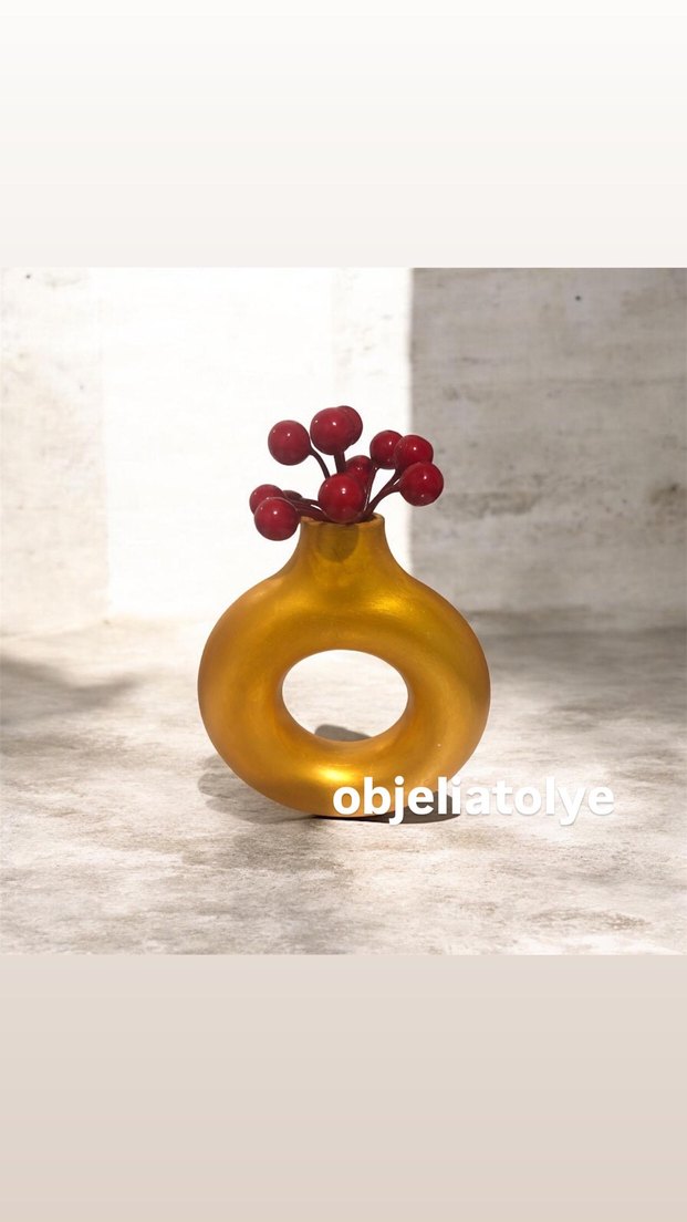 Renkli Delikli Dekoratif Vazo - Görsel 2