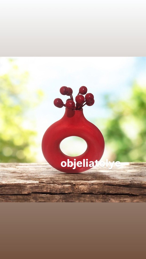 Renkli Delikli Dekoratif Vazo - Görsel 3