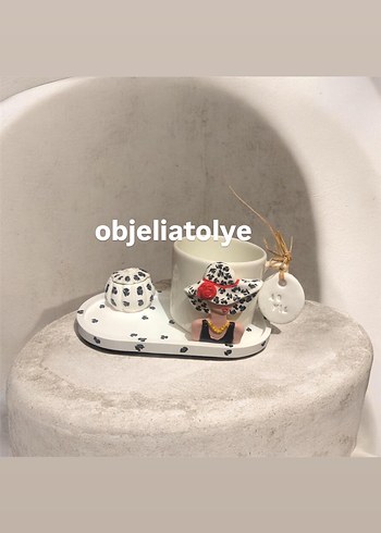 Kahve fincanı set Beyaz Desenli Seramik Bardak Seti - Görsel 3