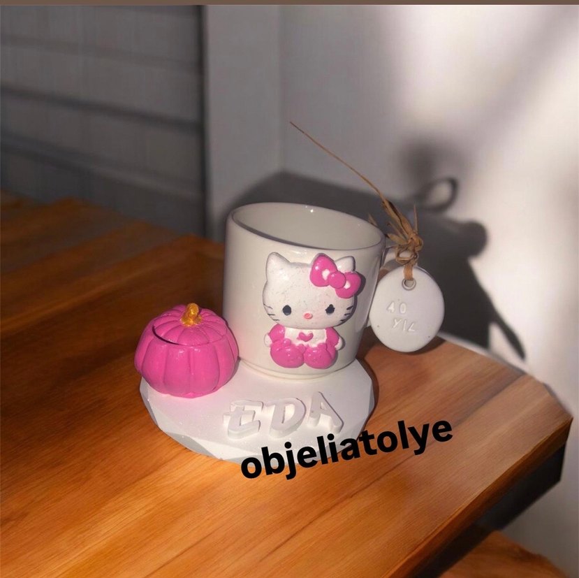 Kahve fincanı set Beyaz Desenli Seramik Bardak Seti - Görsel 5