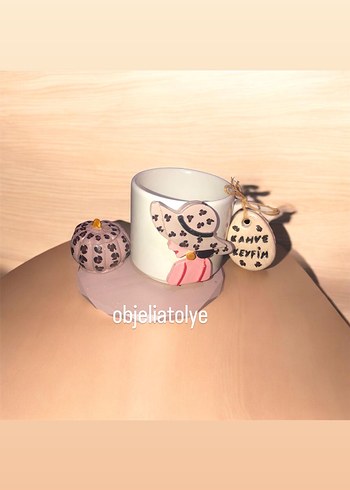 Teddy kupa fincan Mavi Ayıcık Figürlü Bardak ve Etiket - Görsel 5