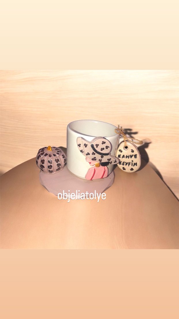 Leoparlı fincan Beyaz ve Pastel Renkli Dekoratif Kupa - Görsel 2