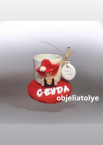 Kahve fincan Kahverengi Kadın Figürlü Fincan - Görsel 20