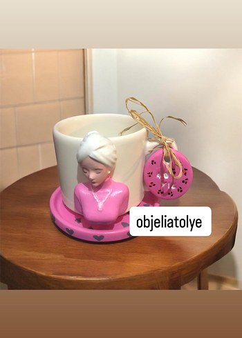 Kahve fincan Kahverengi Kadın Figürlü Fincan - Görsel 15