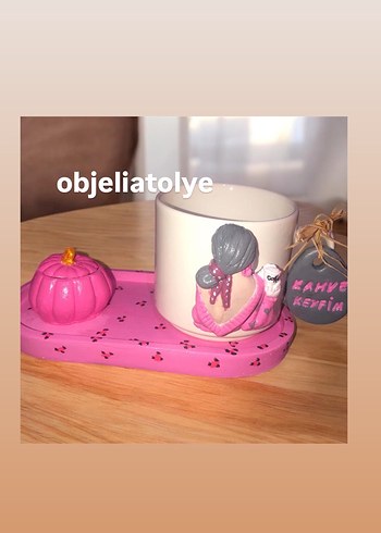 Kahve fincan Mavi Figürlü Seramik Kahve Fincanı - Görsel 19