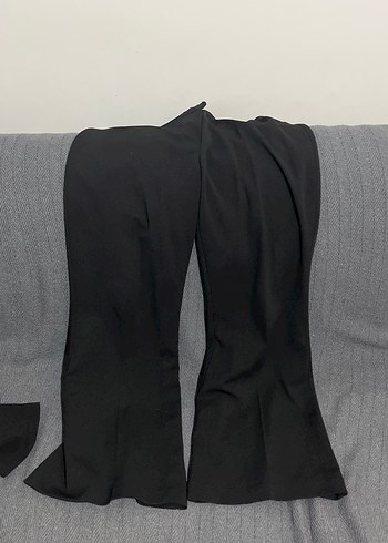 Siyah Drapeli Kadın Kumaş Pantolon