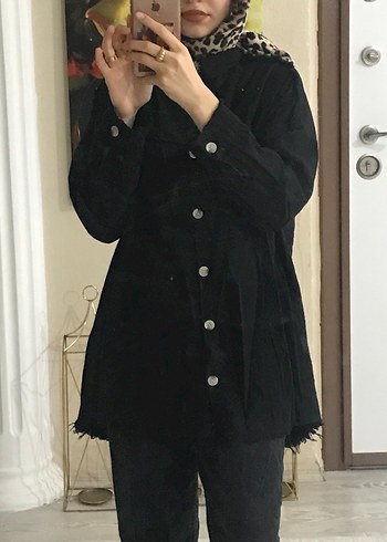 Siyah Midi Kadın Yün Gömlek - Görsel 2