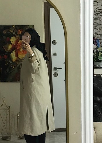 Bej Midi Kadın Kaban - Görsel 3