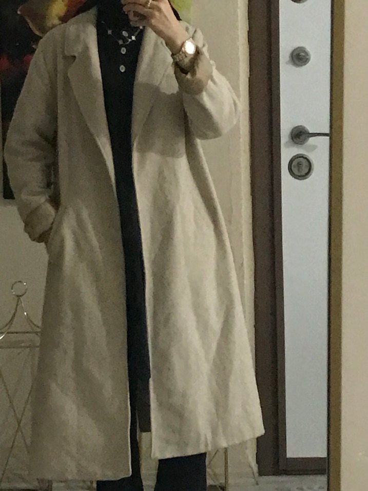 Bej Midi Kadın Kaban - Görsel 4