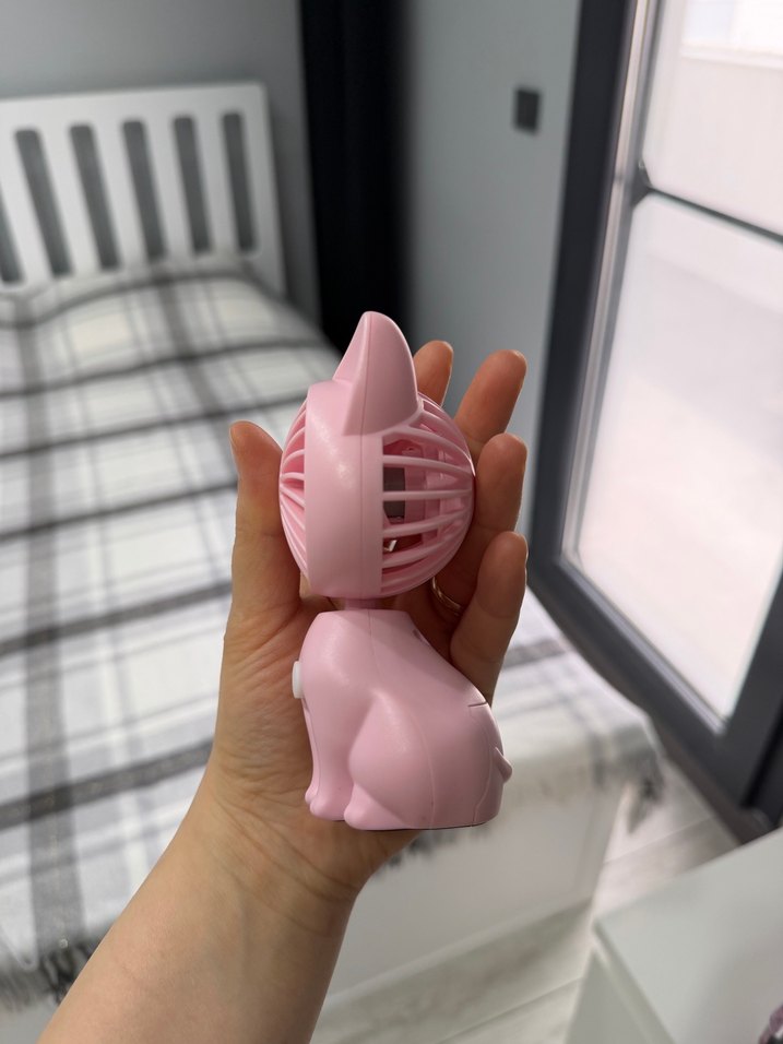 Pembe Kedi Figürlü Masaüstü Vantilatör - Görsel 2