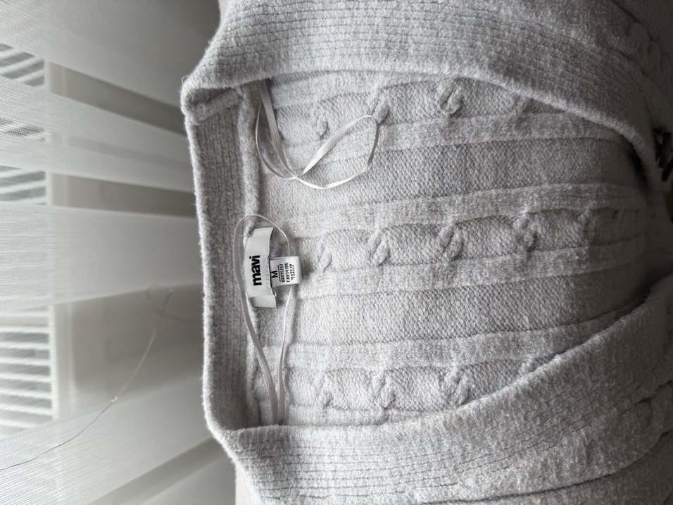 Gri Örgü Kadın Hırka - Görsel 2