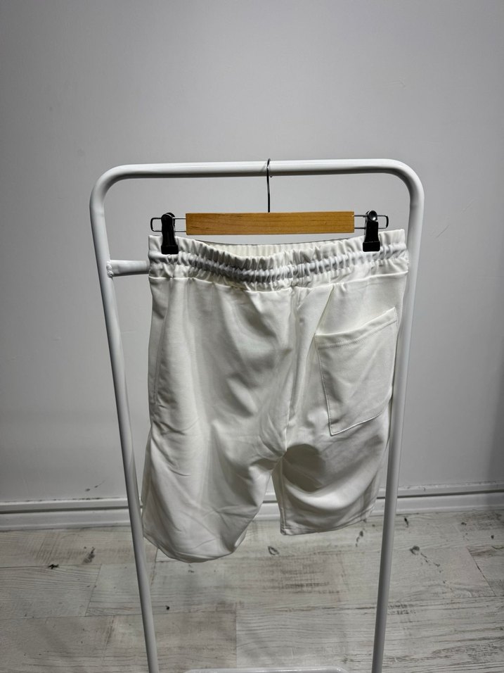 Beyaz Pamuklu Erkek Mini Şort - Görsel 2