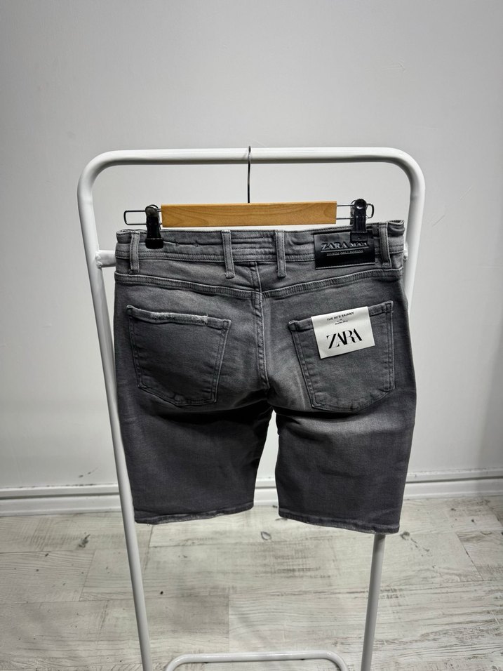 Gri Erkek Mini Kot Şort - Görsel 2