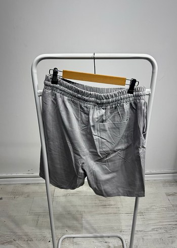 Gri Keten Erkek Mini Şort - Görsel 2