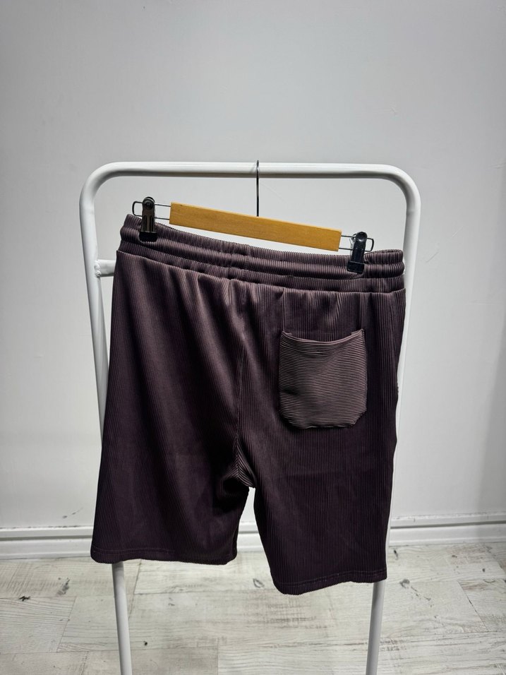 Erkek Gri Rahat Kesim Mini Şort - Görsel 2