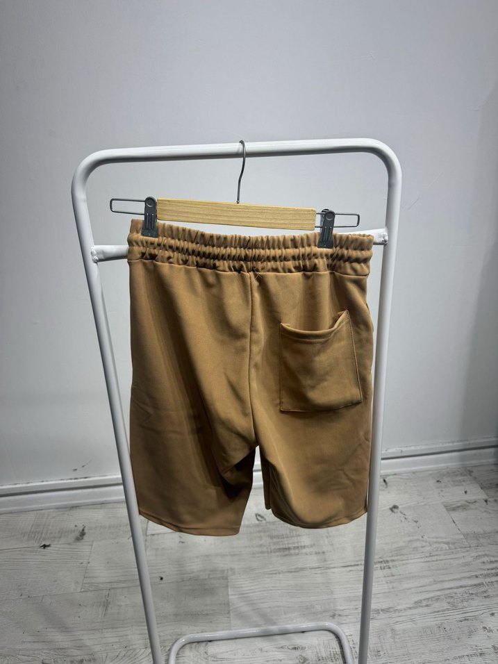 Erkek Süet Rahat Kesim hardal Şort - Görsel 2