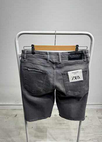 Gri Erkek Denim Şort - Rahat Kesim - Görsel 2