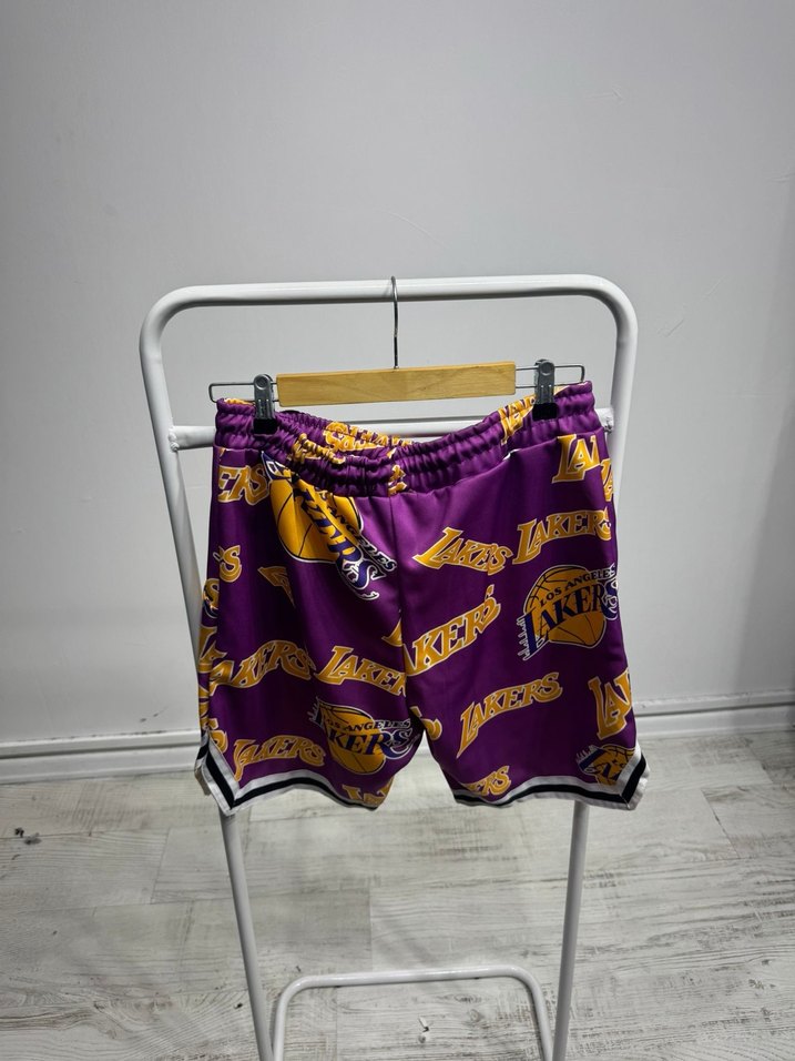 Mor Tie-Dye Los Angeles Lakers Mini Şort - Görsel 2