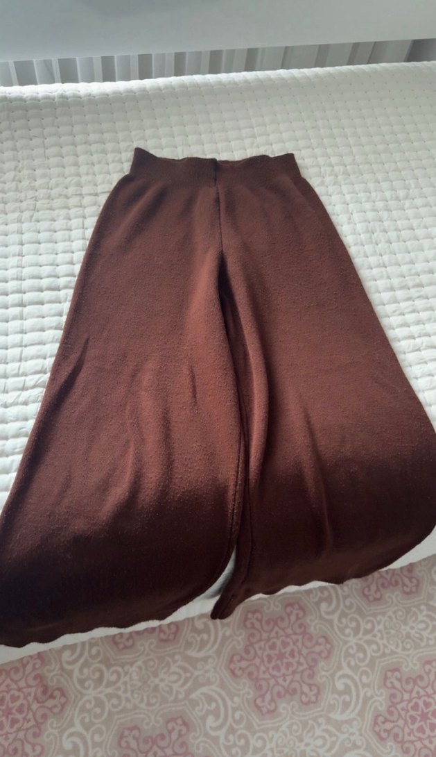 Koyu Kahverengi Düz triko alt takım - Görsel 2