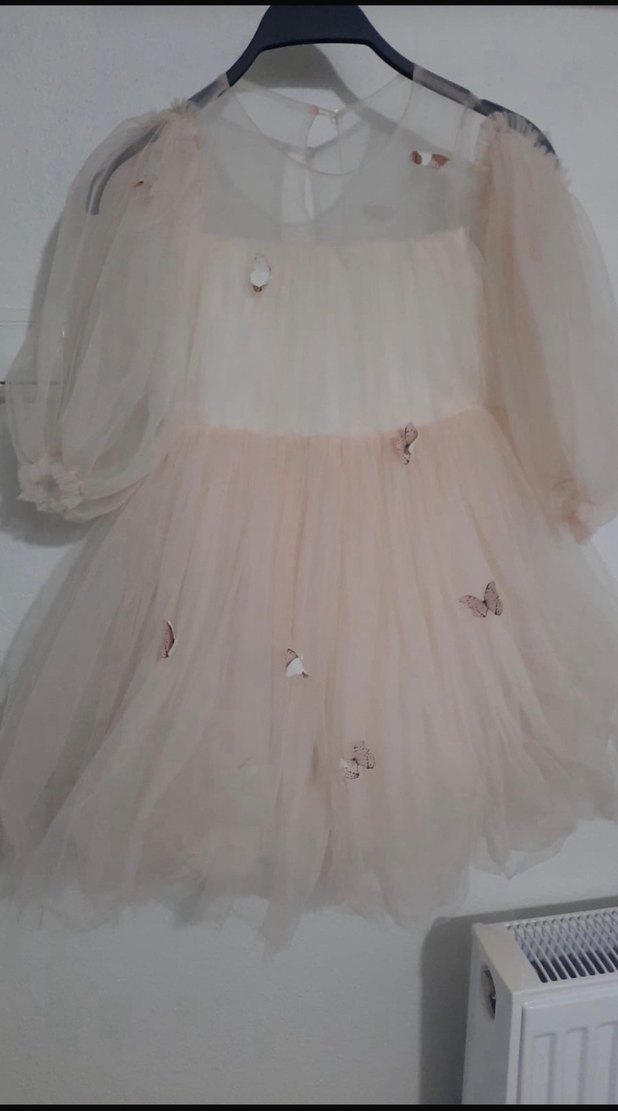 Pembe Nakışlı Bohem Kız Elbisesi - Görsel 2