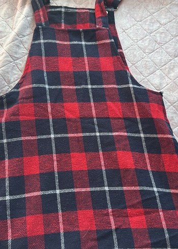 Kadın Kırmızı Ekoseli Kısa elbise - Görsel 3